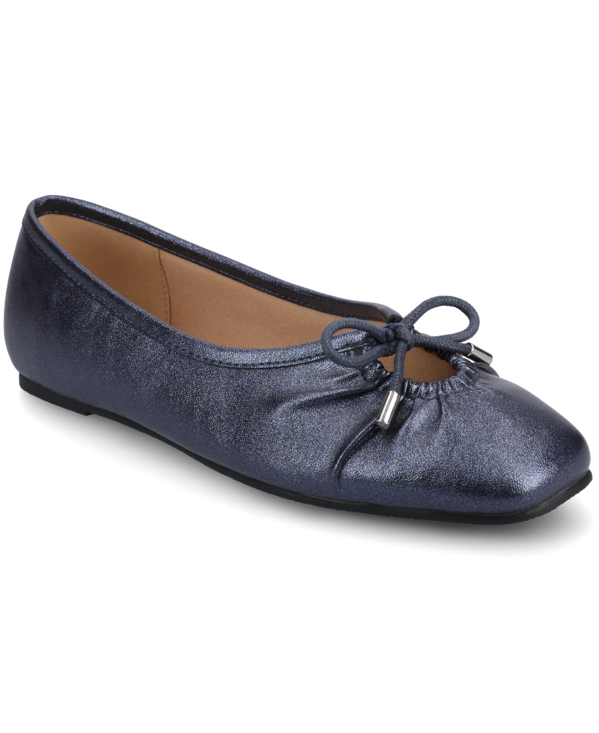 Journee Collection Women's Callee Ballet Bow Slip On Dress Flats In Blue