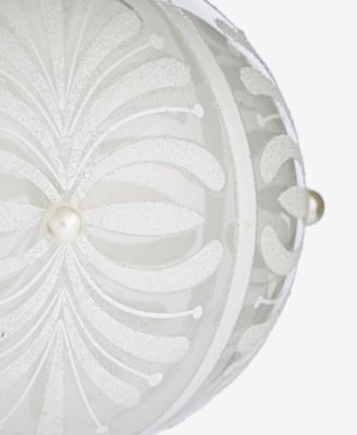 Iced Delight White Glitter Decor Ball Ornament, Macy's Exclusive 
