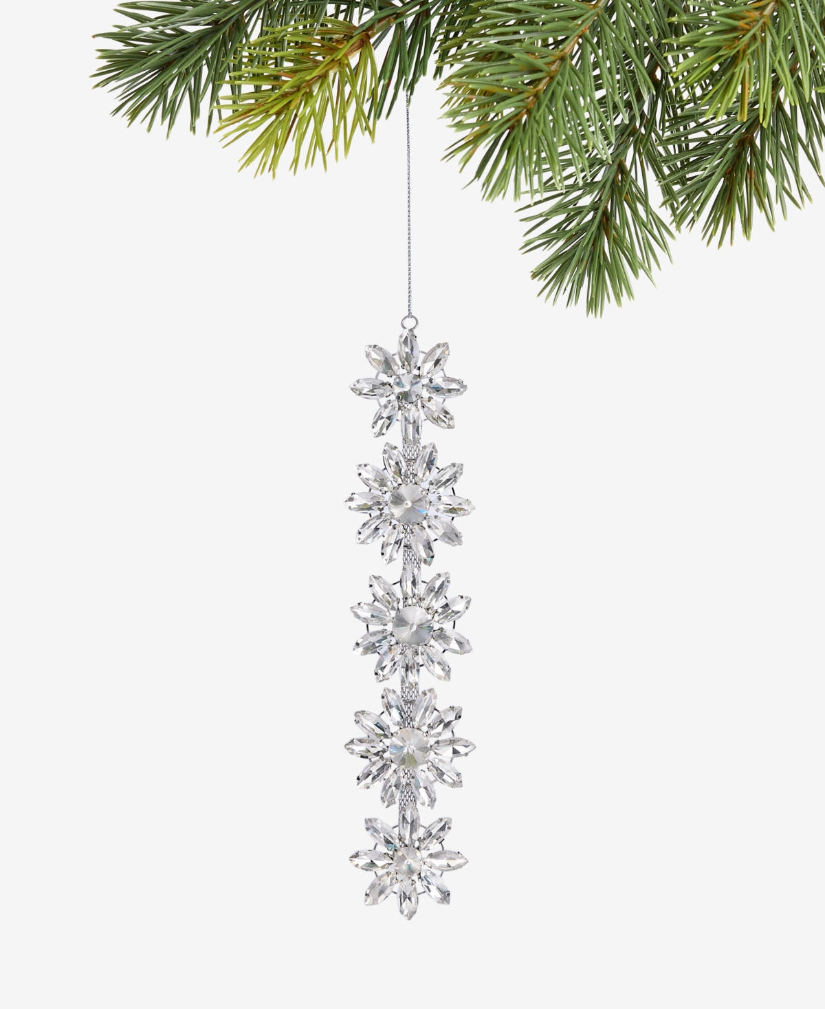 Holiday Lane Jeweled Classics Snowflake Cluster Ornament, Macy's Exclusive In Transparent