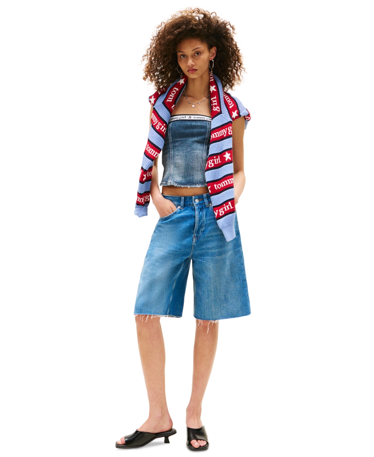 Tommy Girl Women's Wide-Leg Denim Shorts - Indigo Wash