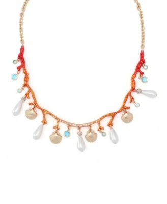 Драгоценности русалки Бетси Джонсон, Морская раковина, культивированный жемчуг, Коралловое ожерелье-нагрудник