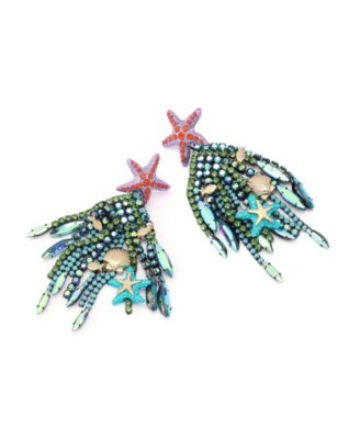 Бетси Джонсон Русалка Ювелирные Изделия Морская Звезда Из Бисера С Бахромой Заявление Серьги