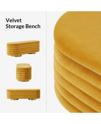 Rupert Bench with Gold-finished Metal Legs