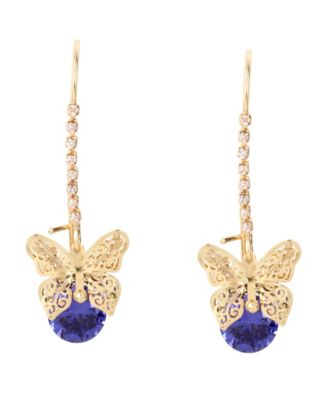 Висячие серьги-бабочки с кубическим цирконием Betsey Johnson