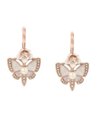 Серьги-капли в виде бабочек из искусственного камня Betsey Johnson