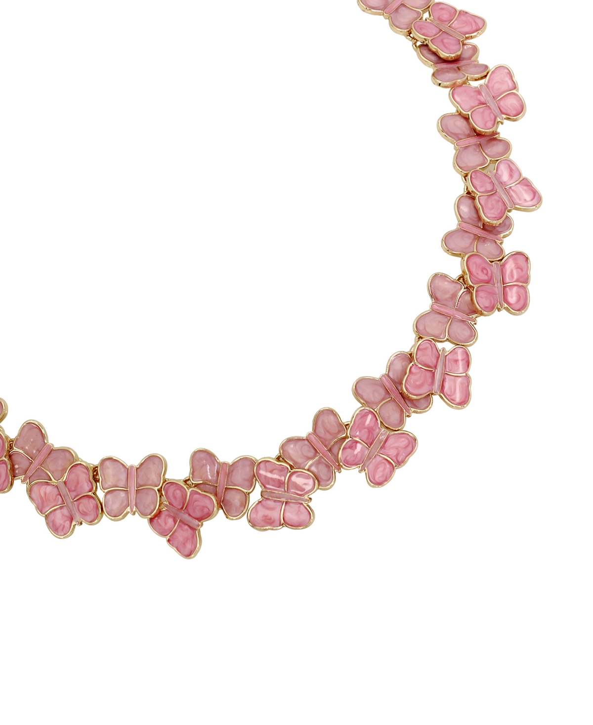 Betsey Johnson Pink Stone Sweetheart Butterfly Collar Necklace In Pink,gold