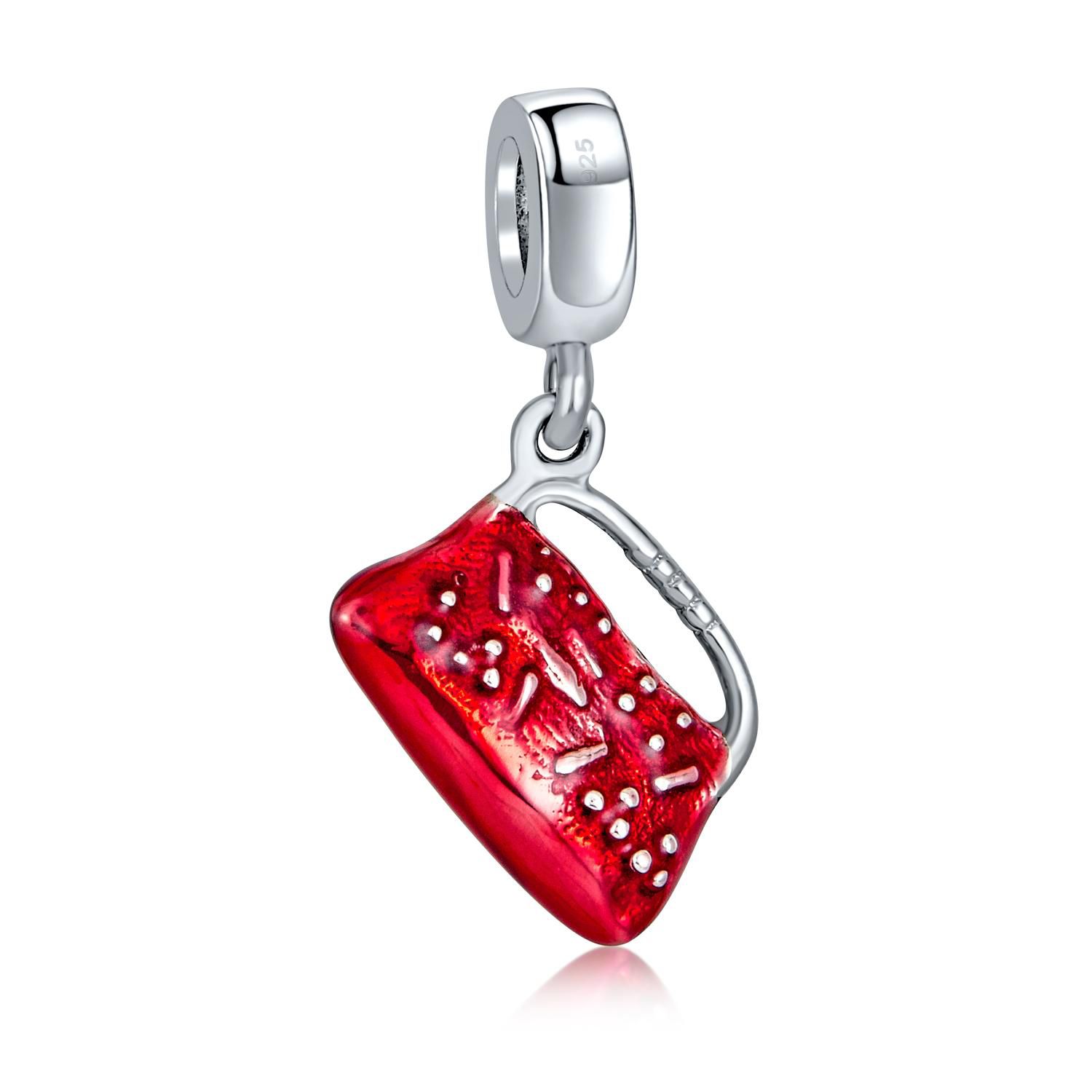 Fashion Hand Bag Dangle Charm Bead for Bracelet .925 Sterling Silver 2 Set