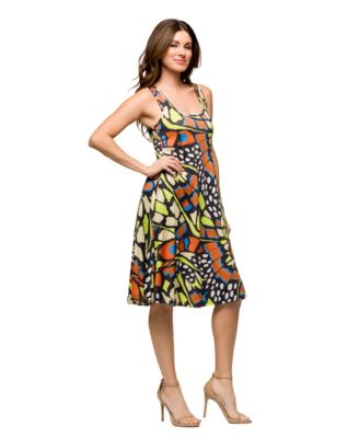 Women's Sleeveless Knee Length Tank Swing Dress
