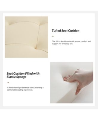 Monica 57.75 PU "Wide Tufted Storage Bench with Flared Arms