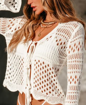 Женский топ-накидка CUPSHE Cabo Shores белого цвета