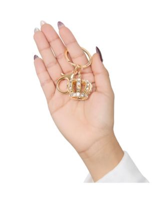 Crystal Crown Keychain – Elegant Gold Accessory