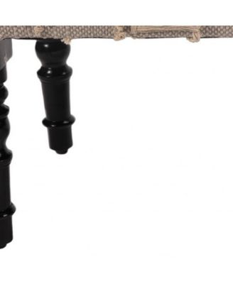 Accent Bench with Legs and Abstract Stripe Dot Upholstery for Living Room