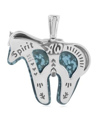 Sterling Silver Snowflake Obsidian Spirit Horse Pendant Enhancer