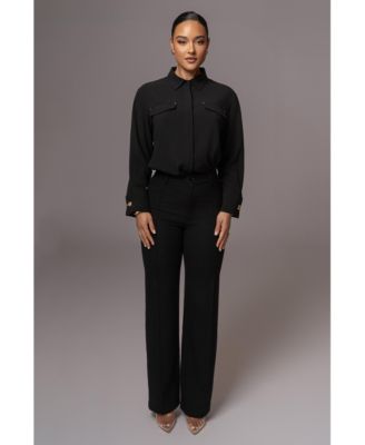 Women's Black Stella Button Up Shirt