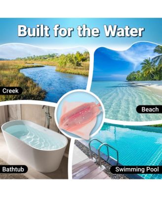 Remote Control Simulation Swimming Manta Ray Toy with LED Lights - Pool and Bath Toy for Kids