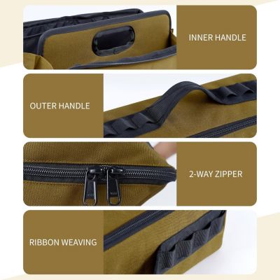 Folding Tool Bag, Multifunctional Tool Storage Bag, Zippered Duffel Bag, Water Repellent Tool Origanizer