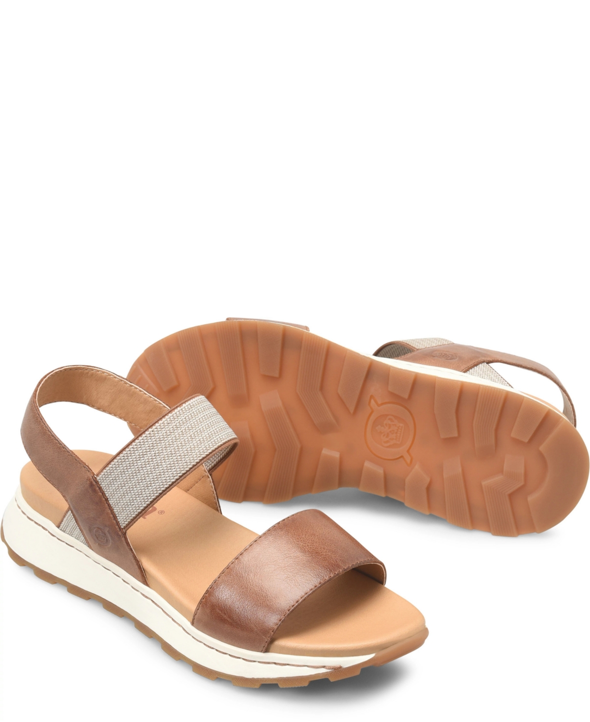 Born Women's Mimi Round Toe Wedge Sandals In Brown Cuero