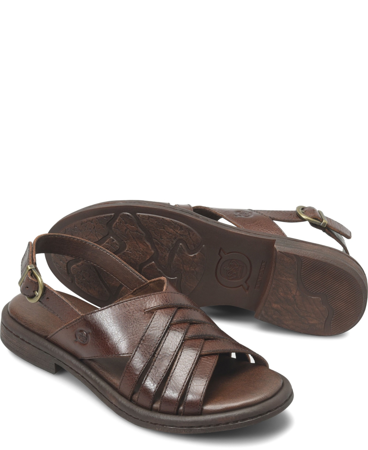 Born Women's Remy Round Toe Flat Sandals In Brown Bark