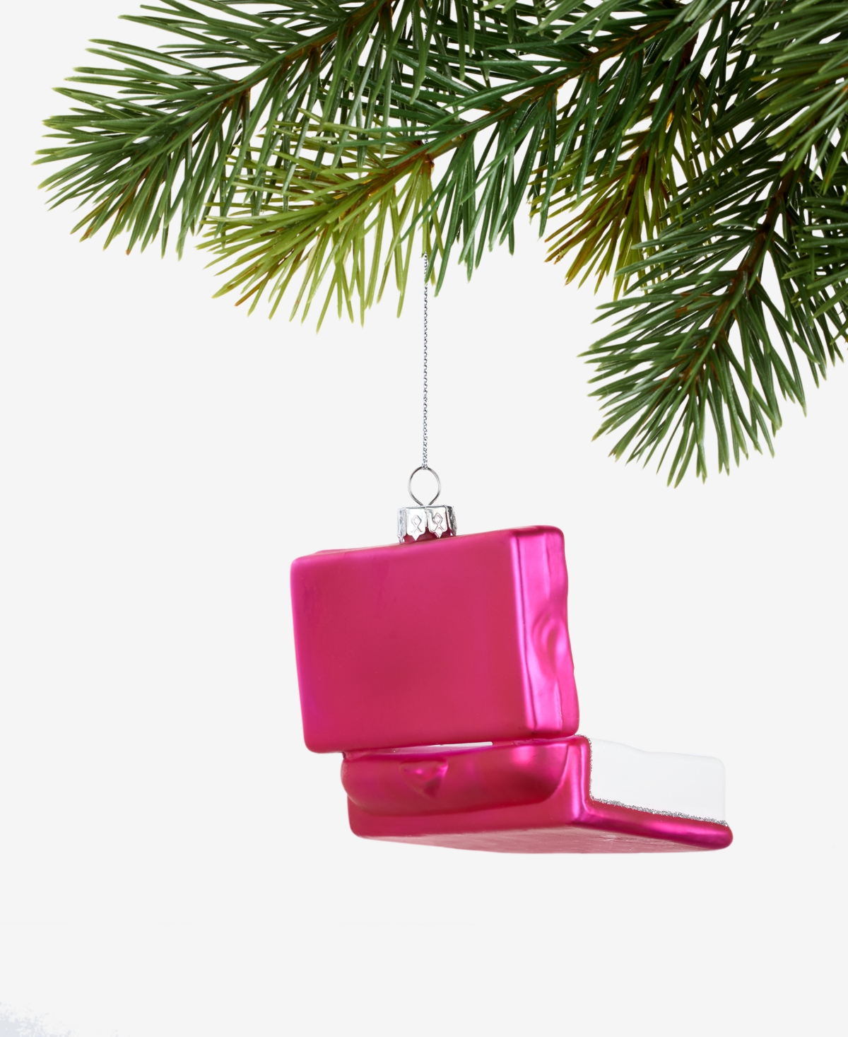 Holiday Lane Eclectic Charm Glass Eyelash Box Ornament, Macy's Exclusive In Pink
