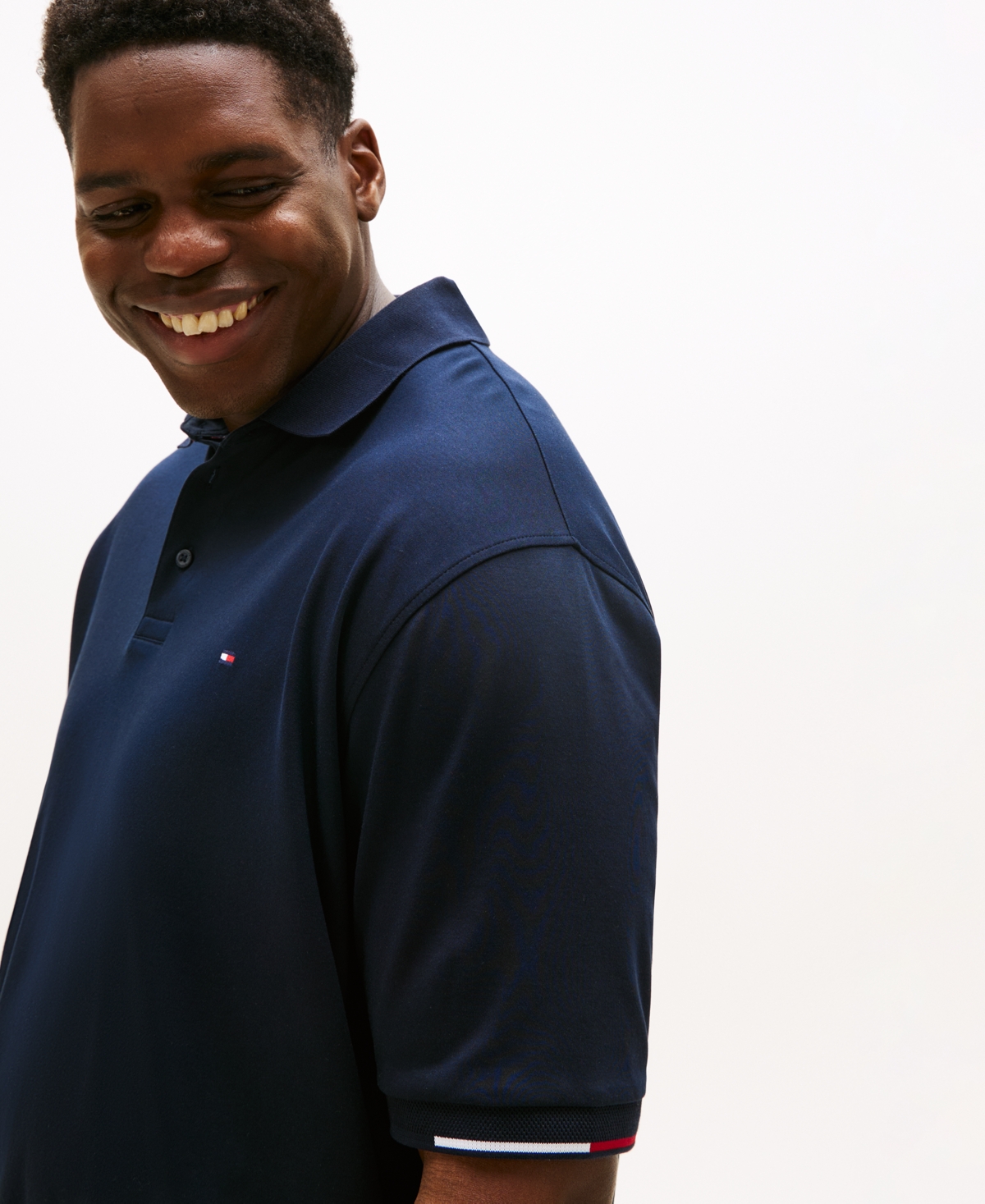 Tommy Hilfiger Men's Big & Tall Flag-Cuff Polo Shirt