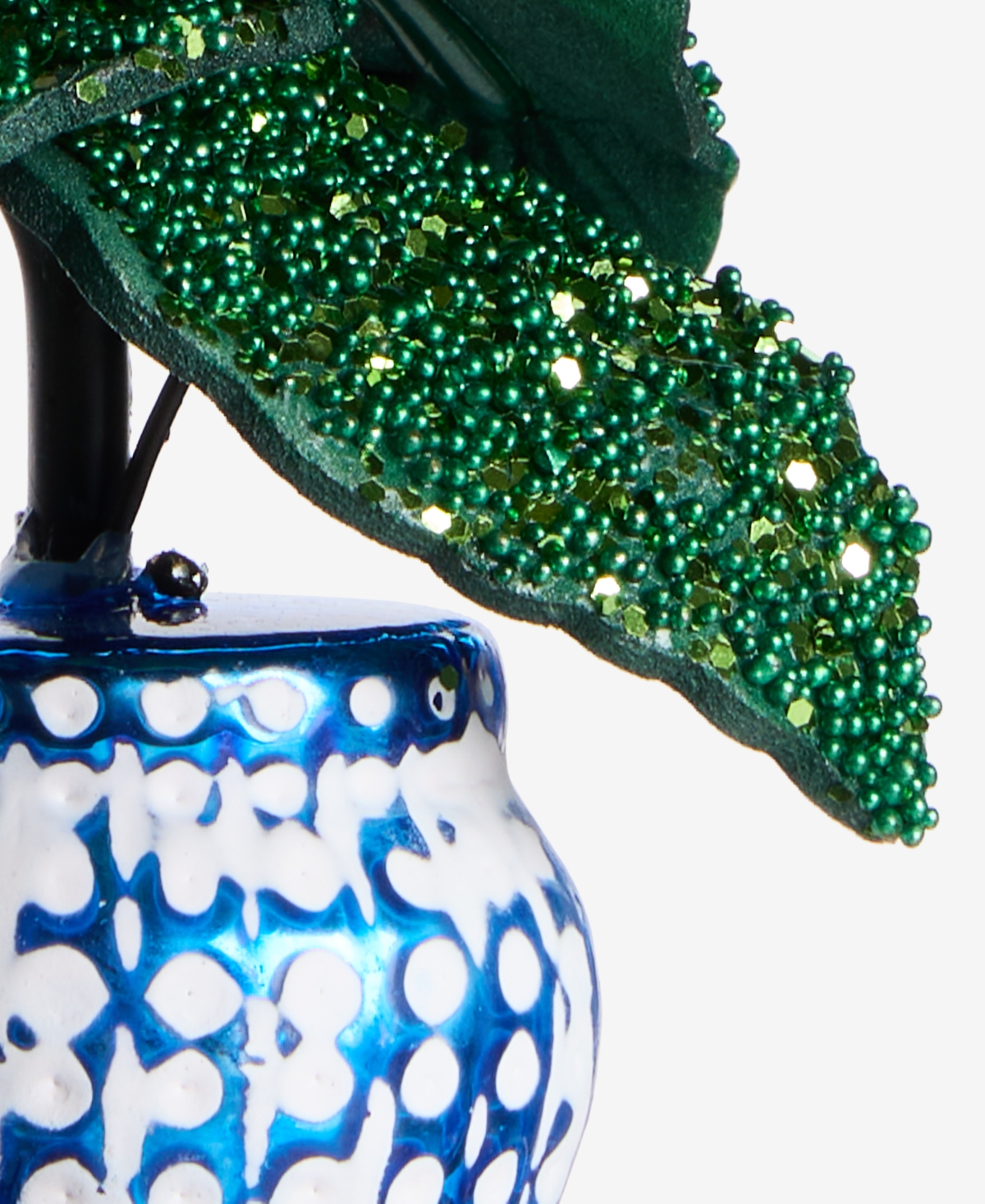 Holiday Lane Eclectic Charm Glass Potted House Plant Ornament, Macy's Exclusive In Transparent