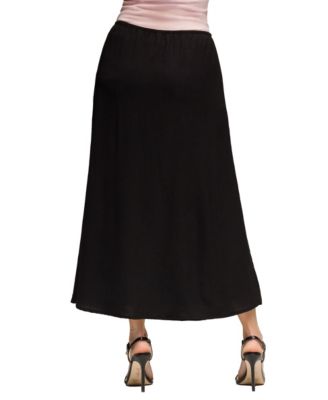 Women's Elastic Waist A Line Maxi Skirt