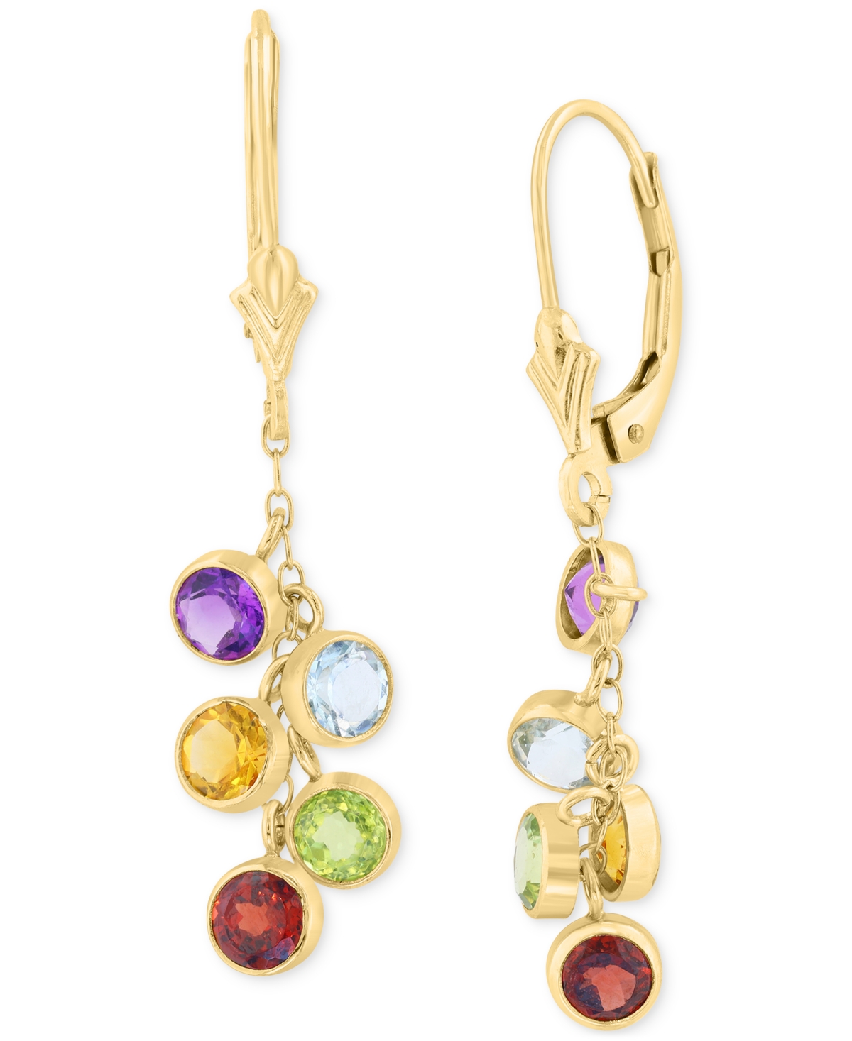 Effy Multi-Gemstone Dangle Drop Earrings (2-5/8 ct. t.w.) in 14k Gold - Multi Stone