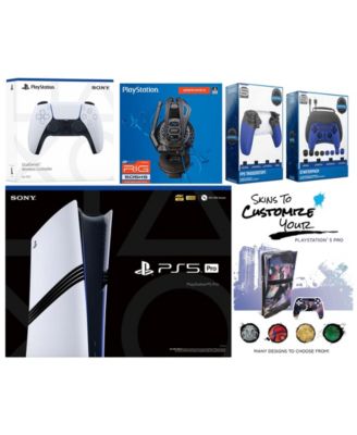 Playstation 5 Pro Bundle with Extra Cobalt Blue Controller, Plantronics Headset, Pro Gamer Kit, Trigger Kit and MightySkins Decal Voucher Plus 1