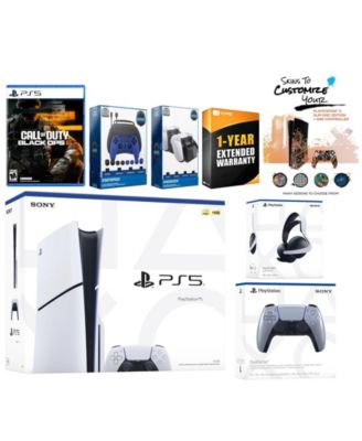 Playstation 5 Slim Disc PS5 with Call of Duty: Black Ops 6, Chroma Teal Controller, Pulse Elite Headset, Gamer Starter Pack, Charge Dock and Migh