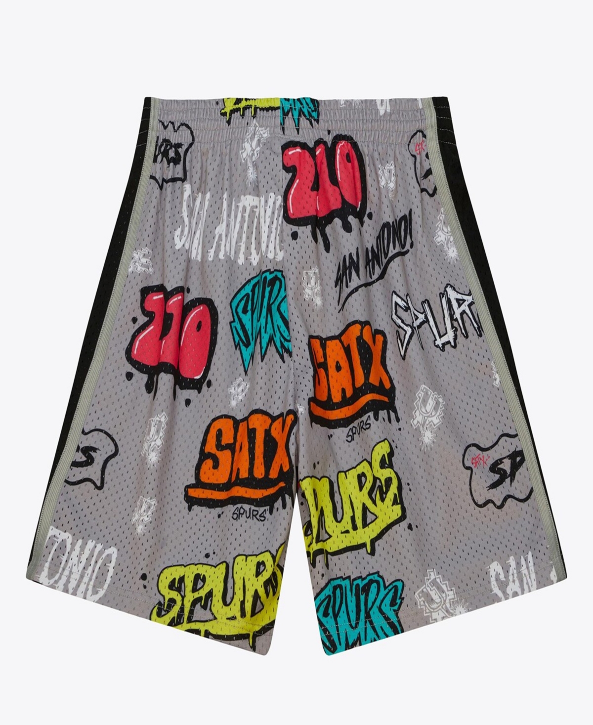 Mitchell & Ness Men's Silver San Antonio Spurs 1998/99 Hardwood Classics Slap Sticker Swingman Shorts