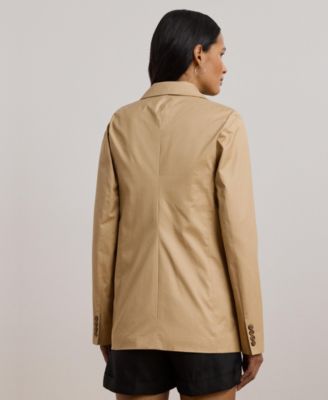 Women's Double-Breasted Cotton Twill Blazer