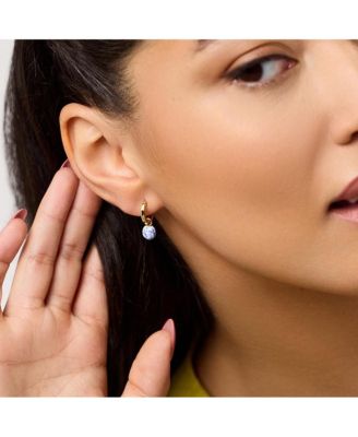 Gold Drop Earrings - Lainey Marble Blue