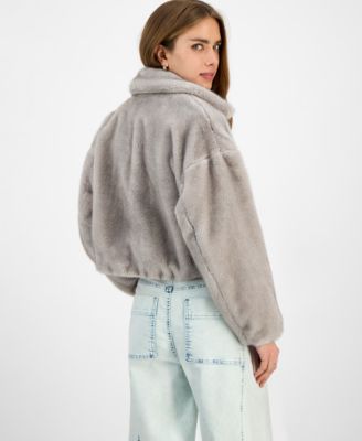 Juniors' Faux-Fur Bomber Jacket