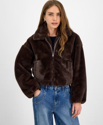 Jou Jou - Juniors' Faux-Fur Bomber Jacket