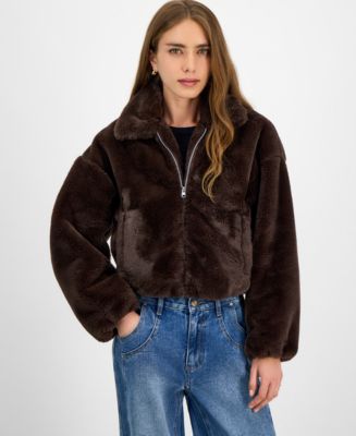 Jou Jou Juniors' Faux-Fur Bomber Jacket - Macy's
