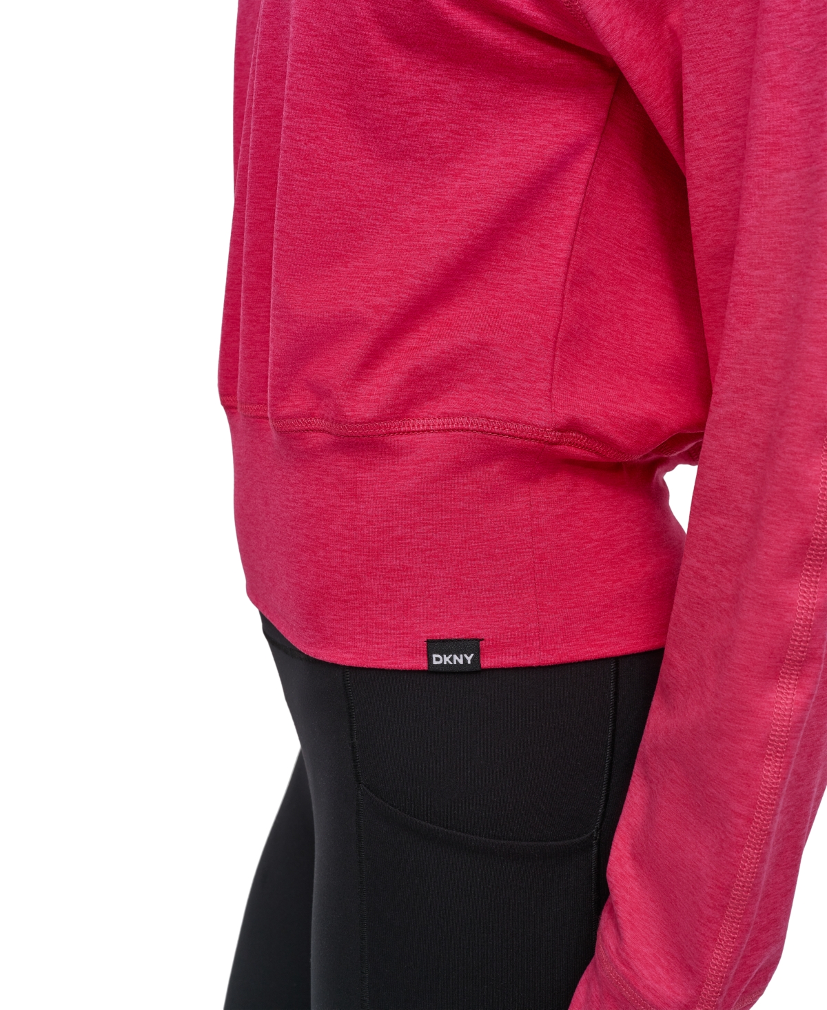 Dkny Sport Women's Space-dyed Half-zip Raglan-sleeve Top In Red