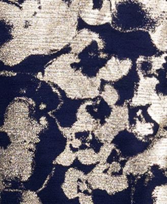 Women's Floral-Foil Powermesh Sheath Dress