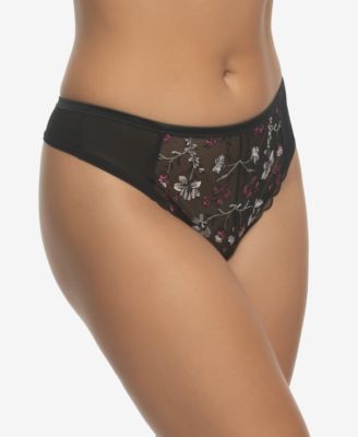 Women's Allure Embroidered Overlay Thong Panty