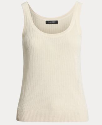 Women's Rib-Knit Linen-Blend Sweater Tank Top