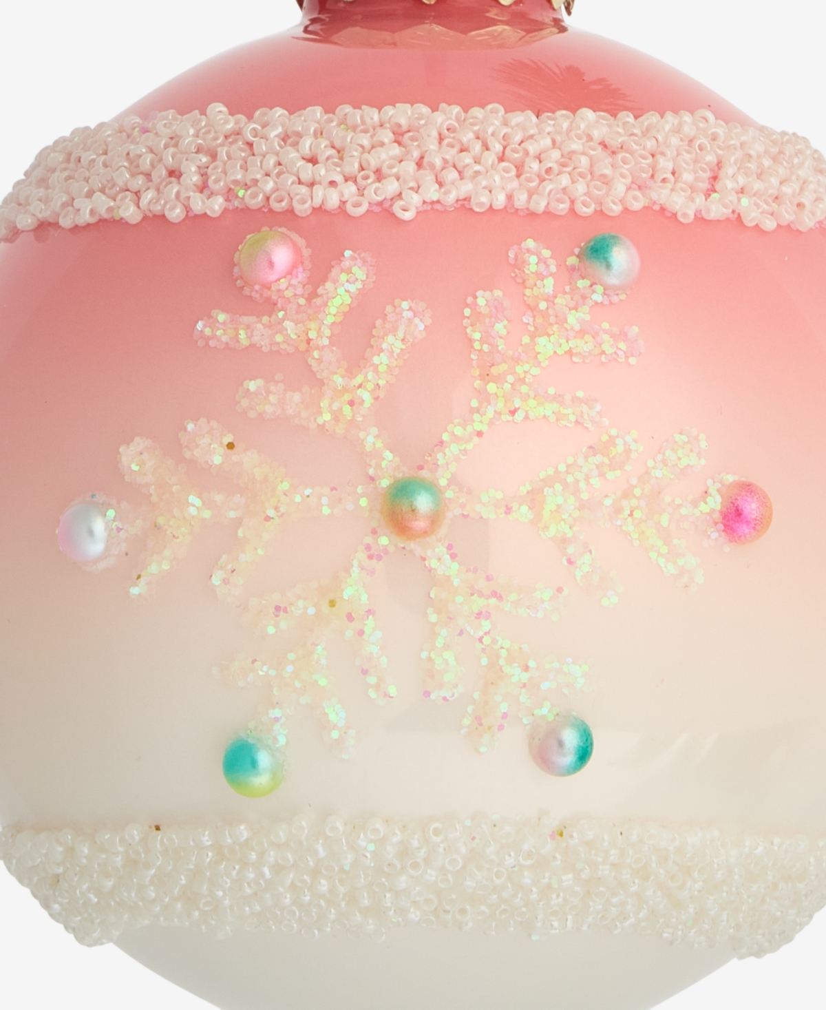 Holiday Lane Sugar Plum Glass Snowflake Ball Ornament, Macy's Exclusive In Transparent