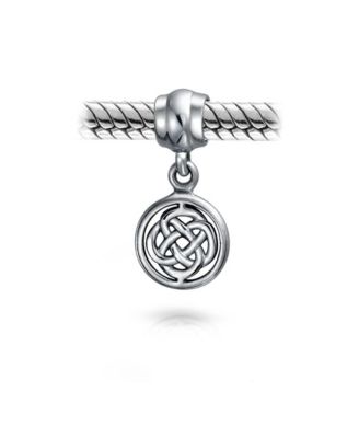 Set of 2 Romantic Celtic Love Knot Infinity Dangle Charm Bead Sterling Silver