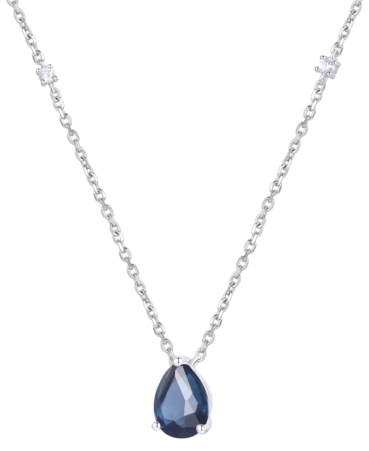 MACY'S EMERALD (1 CT. T.W.) & DIAMOND (1/20 CT. T.W.) 17" PENDANT NECKLACE IN 14K GOLD (ALSO IN RUBY AND SA 
