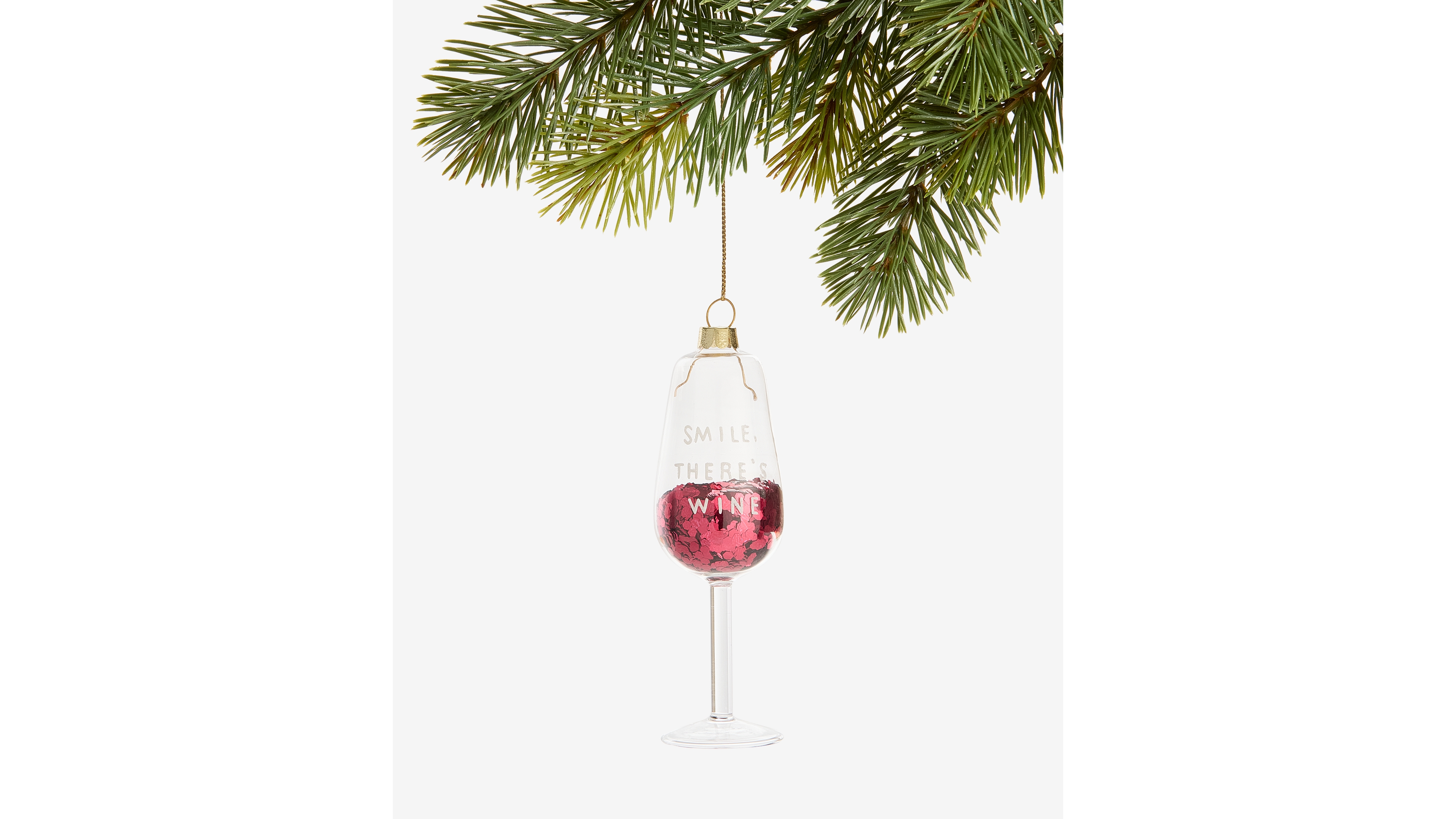 Holiday Lane Burgundy Sequin Wine Glass Ornament, Macy's Exclusive