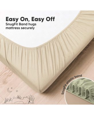 2pk Aereo Fitted Crib Sheets for Boys, Girls, 52x28 Standard Baby Crib Mattress Sheets, Bamboo Viscose Cotton