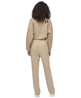 Women's Rhinestone-Logo High-Rise Straight-Leg Pants