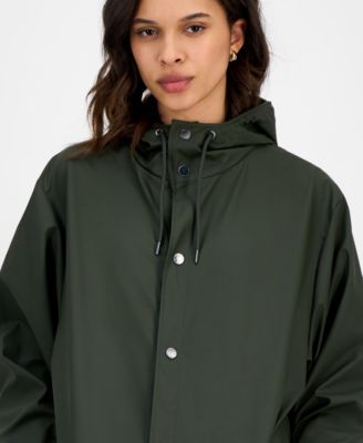 Women's Snap-Front Waterproof Maxi Raincoat
