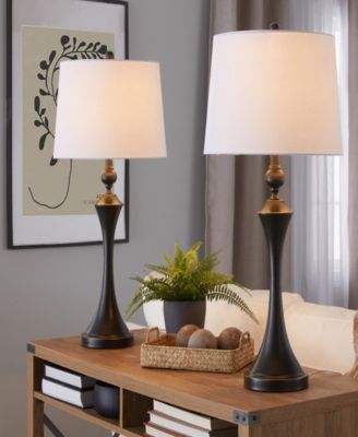 30" Metal Flint Table Lamp, Set of 2