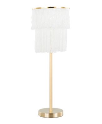 25" Metal Fringe Contemporary Buffet Lamp, Set of 2