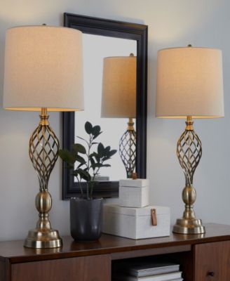 29" Metal Linx Twist Contemporary Table Lamp, Set of 2