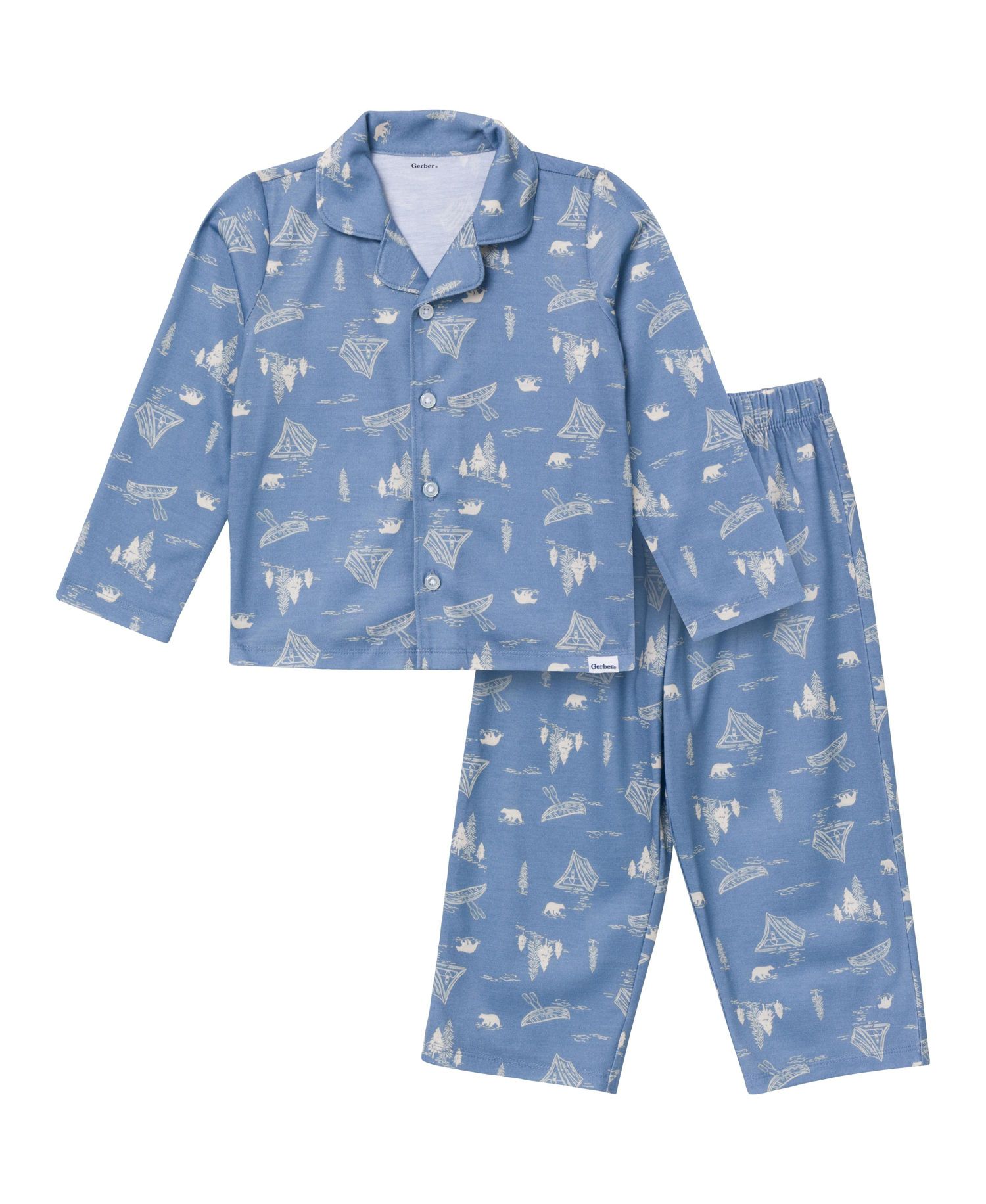 Baby Boys 2-Piece Button Up Pajama Set